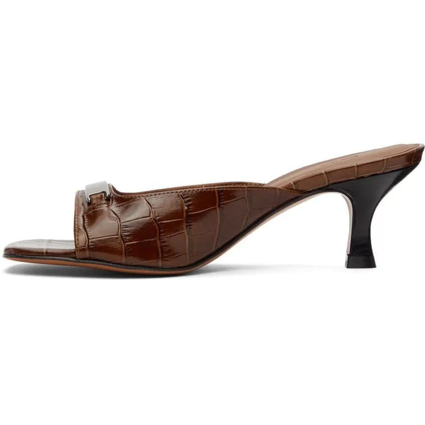 Abra SSENSE Exclusive Brown Inox Plate Heeled Sandals