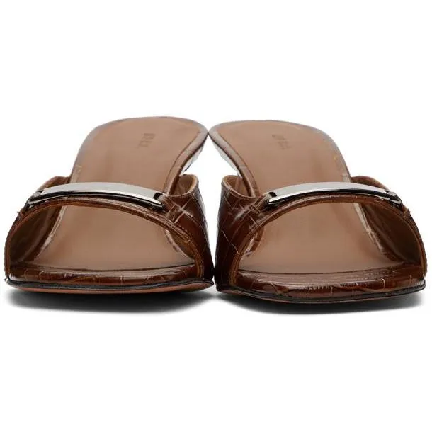Abra SSENSE Exclusive Brown Inox Plate Heeled Sandals