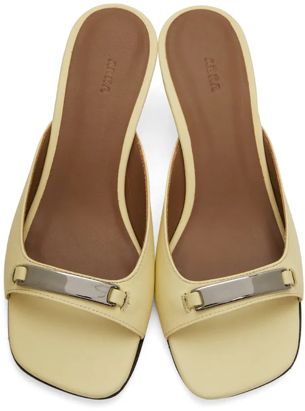 Abra SSENSE Exclusive Yellow Inox Plate Heeled Sandals