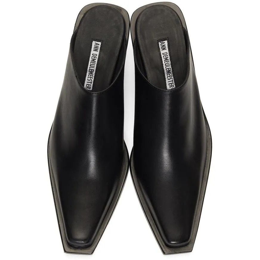 Ann Demeulemeester Black Wedge Mules