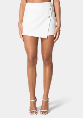 Asymmetric Button Detail Skort