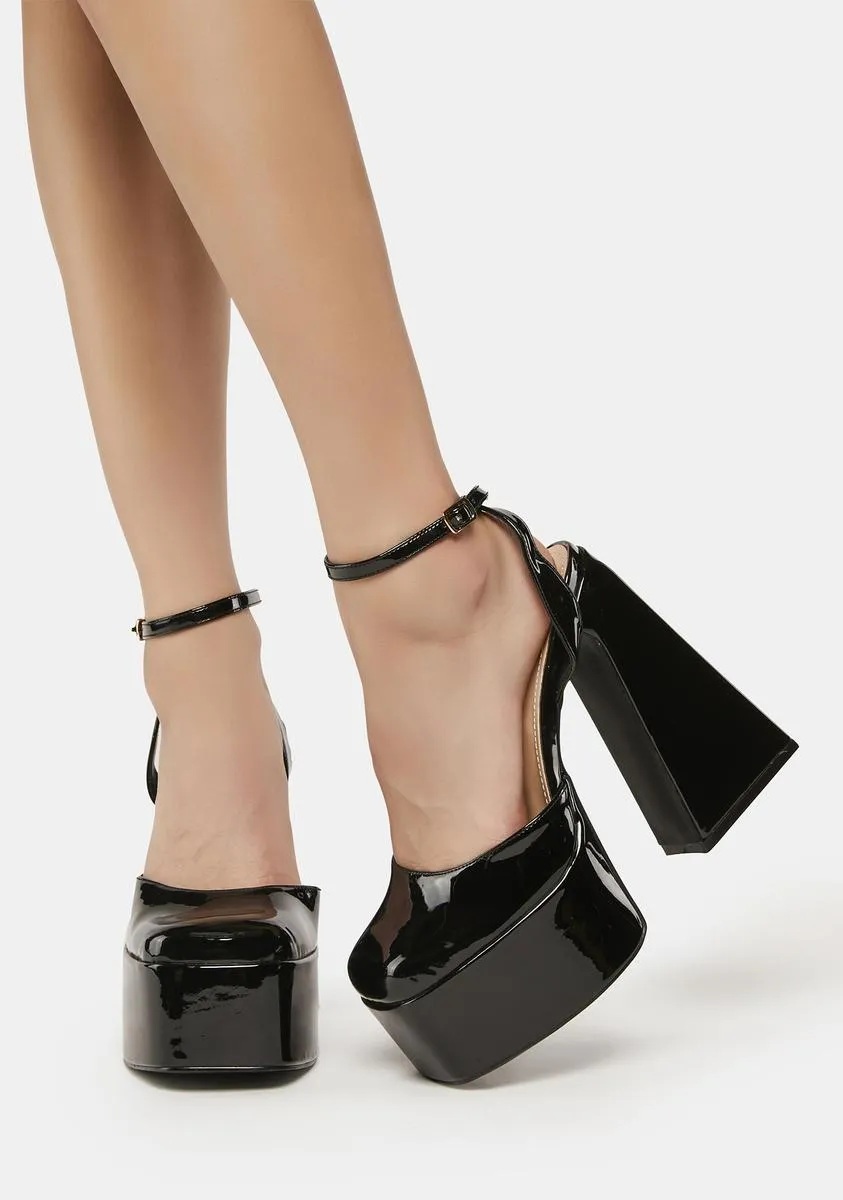 Black Adley Platform Block Heels