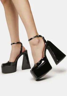 Black Adley Platform Block Heels