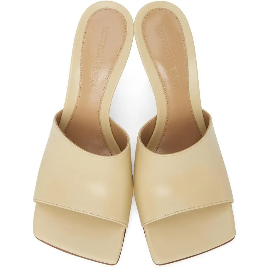 Bottega Veneta Beige Stretch Heeled Mules