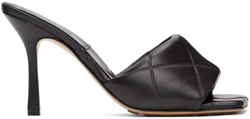 Bottega Veneta Black ‘The Rubber Lido’ Heeled Sandals