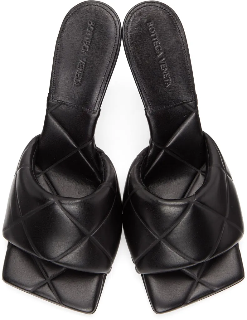 Bottega Veneta Black â€˜The Rubber Lidoâ€™ Heeled Sandals