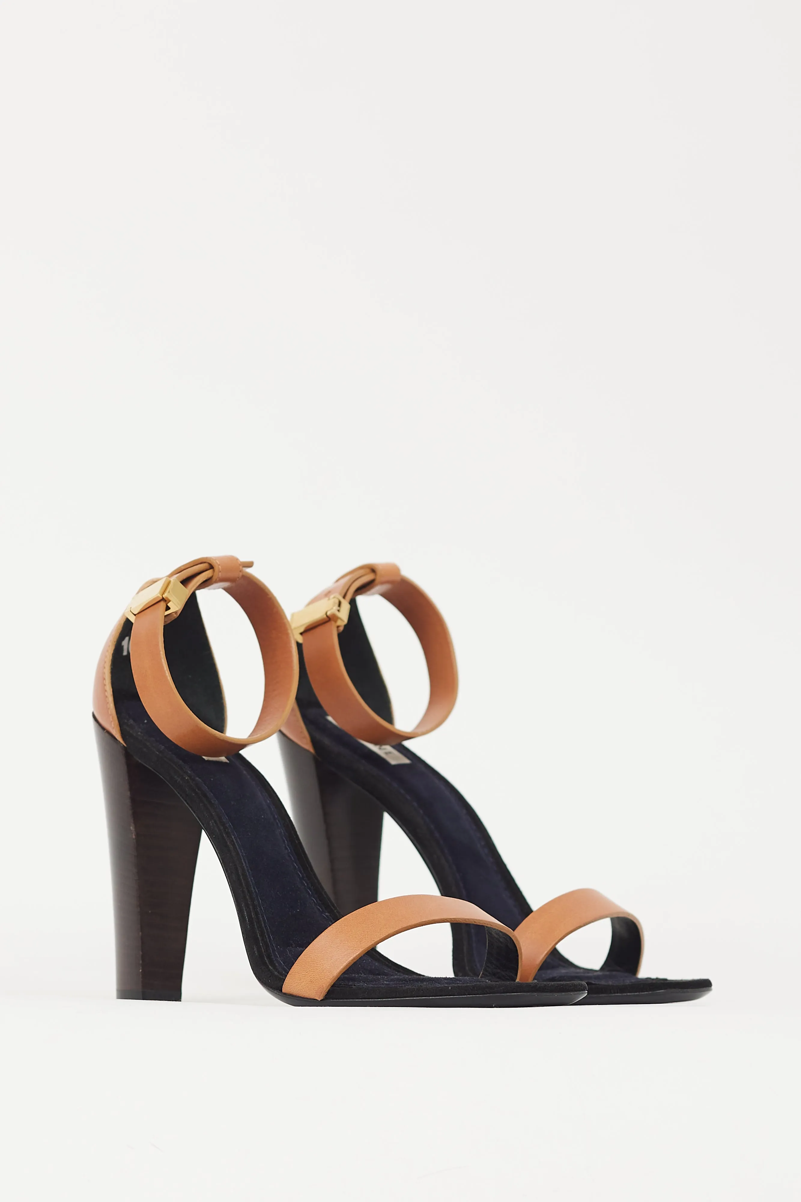Brown & Black Leather & Suede Heel