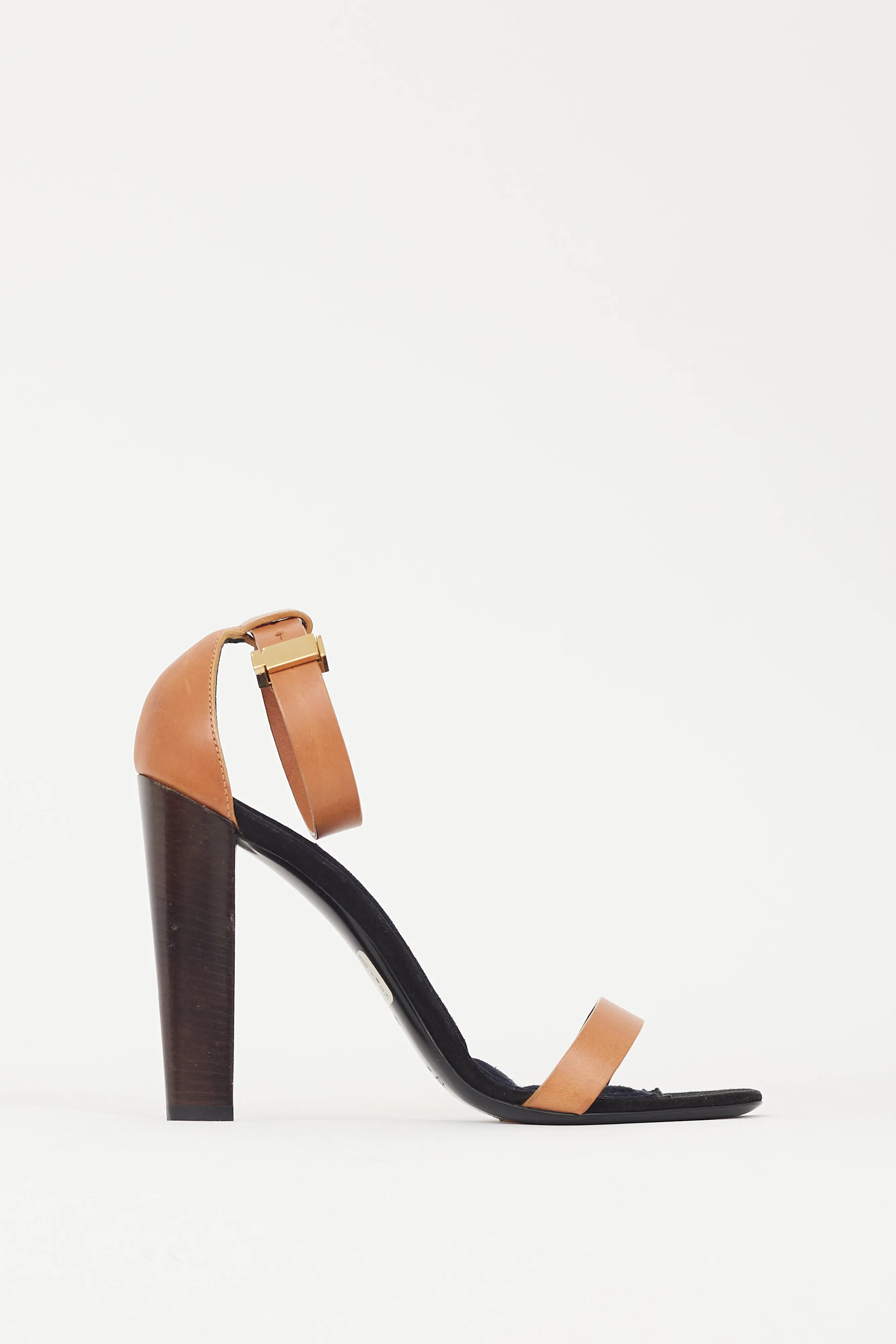 Brown & Black Leather & Suede Heel