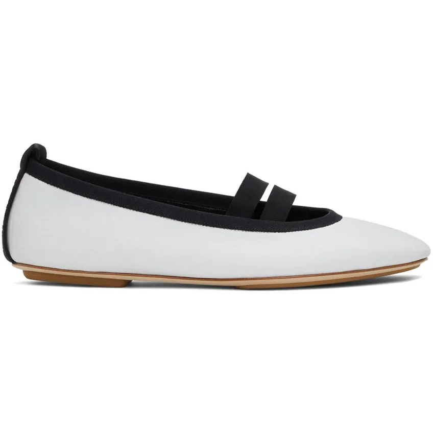Burberry White Logo Detail Ballerina Flats