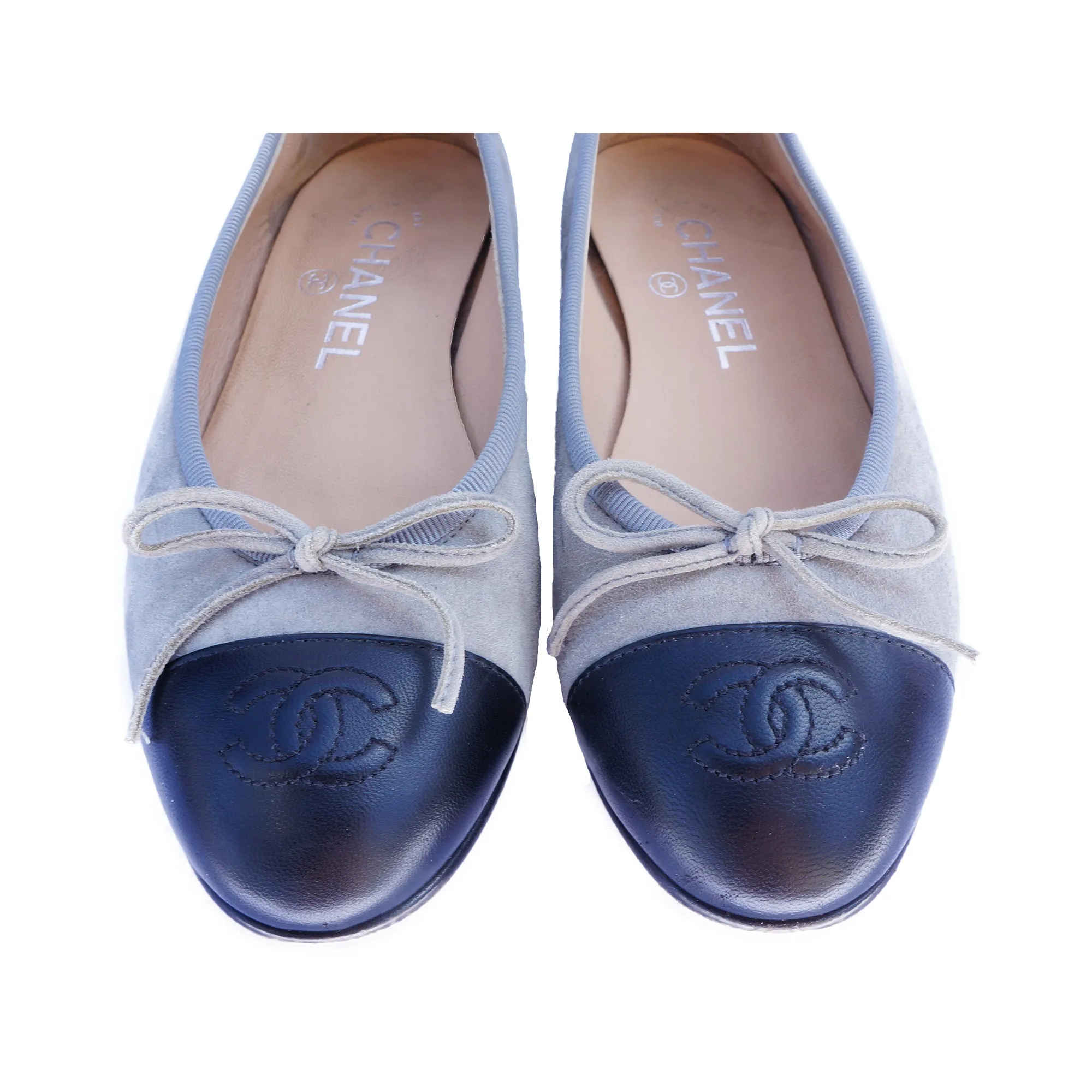 CHANEL 2014 SUMMER BALLERINA CAP-TOE FLATS