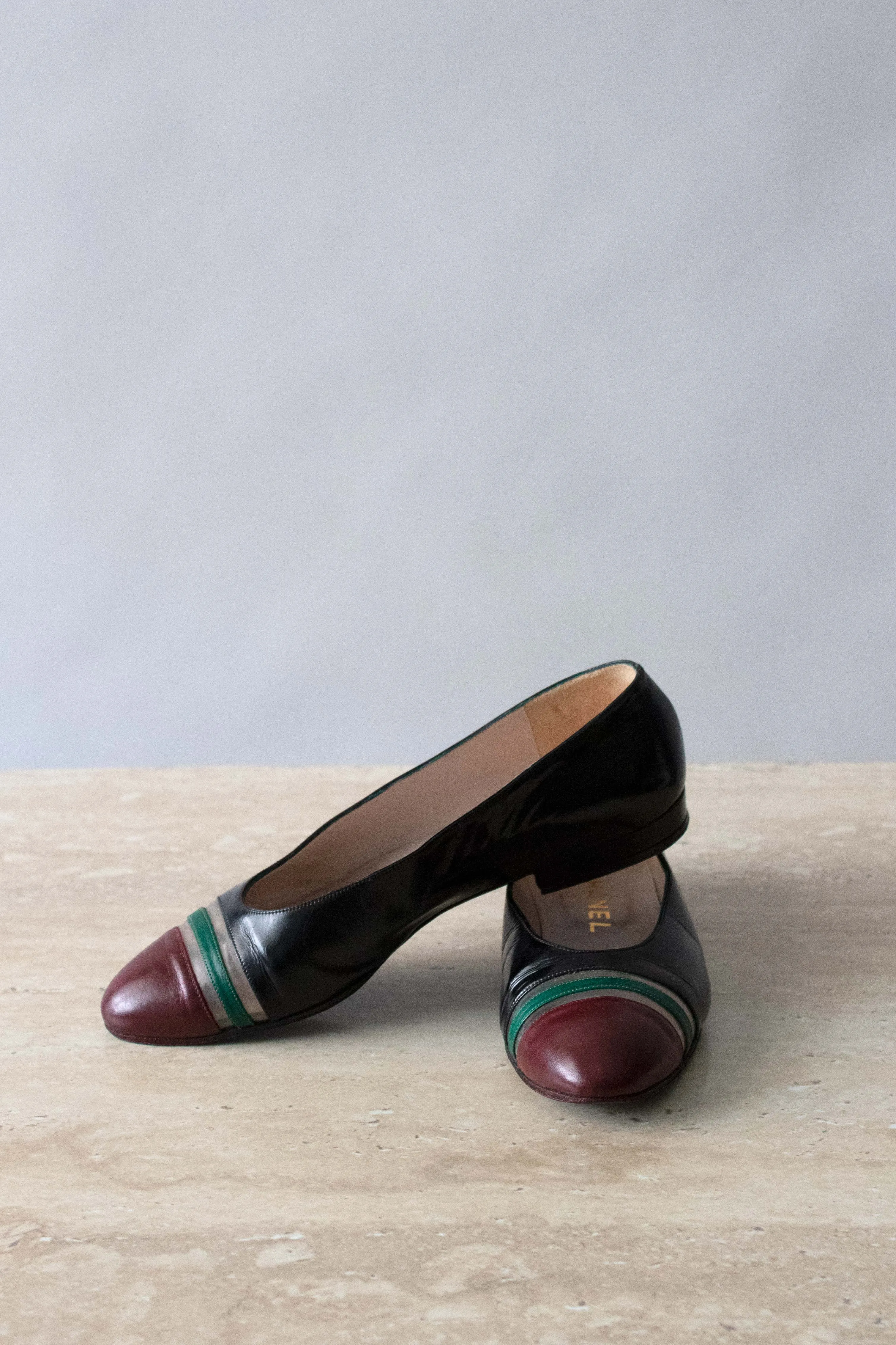 Chanel Black Leather Flats