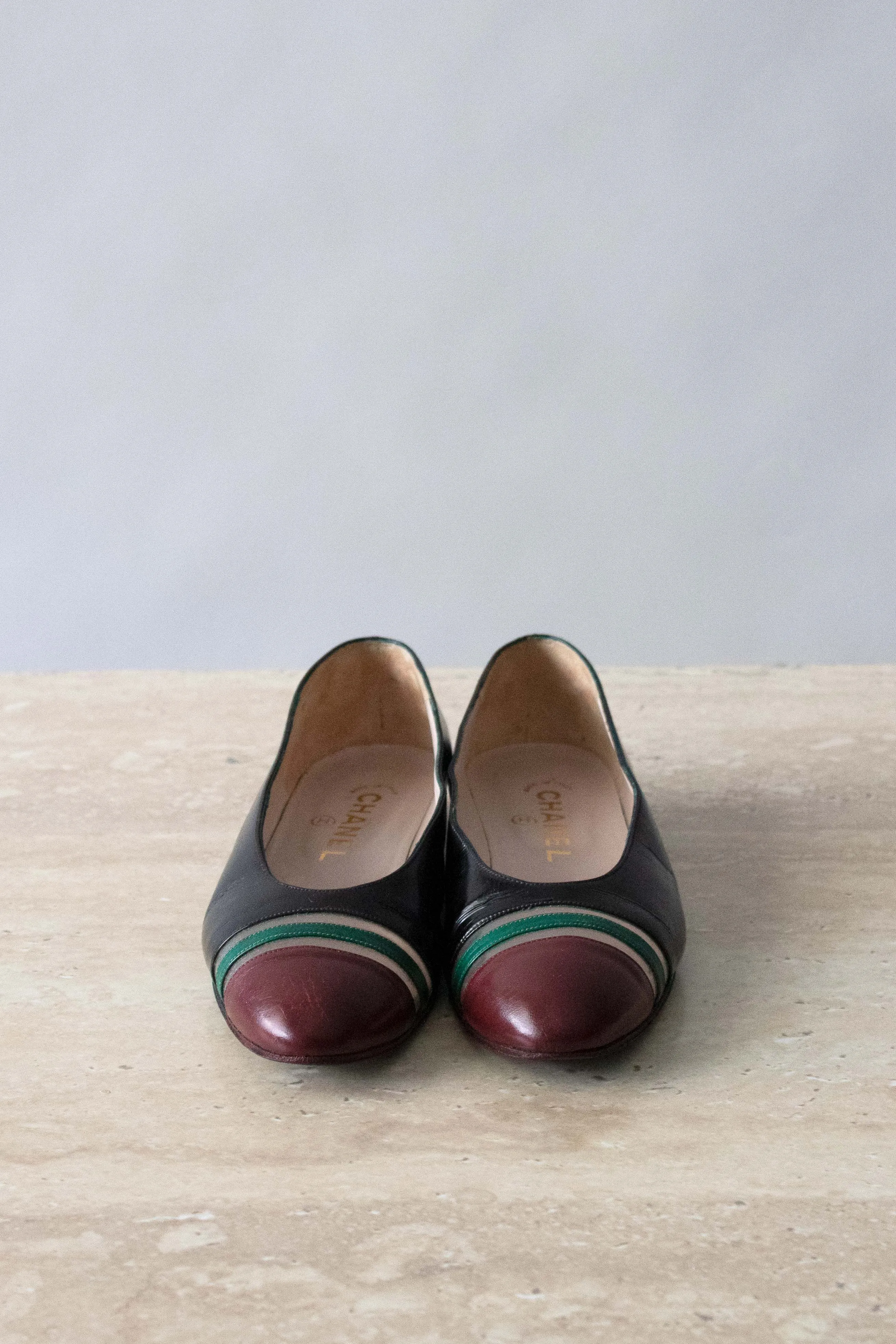 Chanel Black Leather Flats