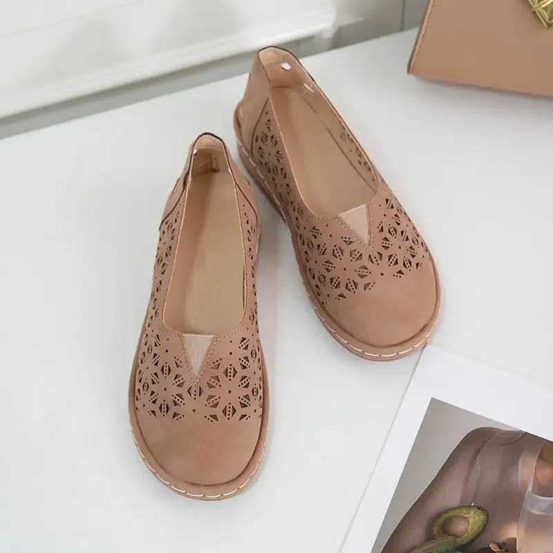 Elegant Hollow Pattern Slip-on Loafers