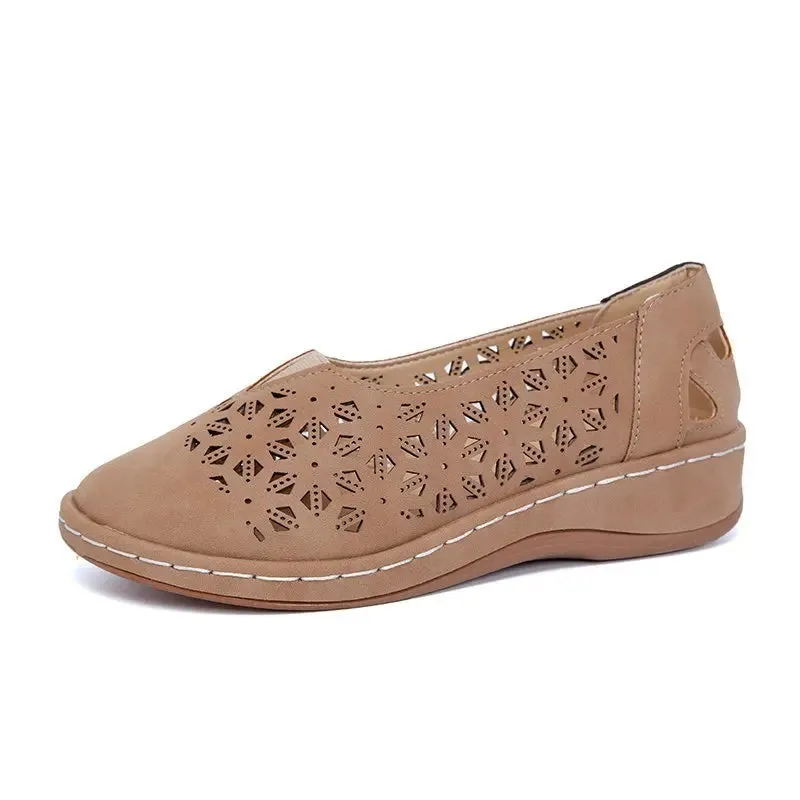 Elegant Hollow Pattern Slip-on Loafers