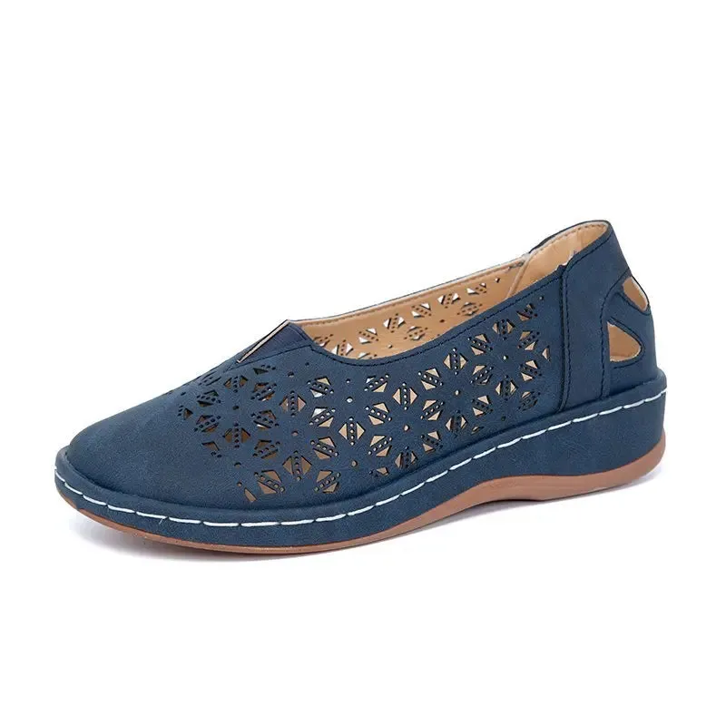 Elegant Hollow Pattern Slip-on Loafers