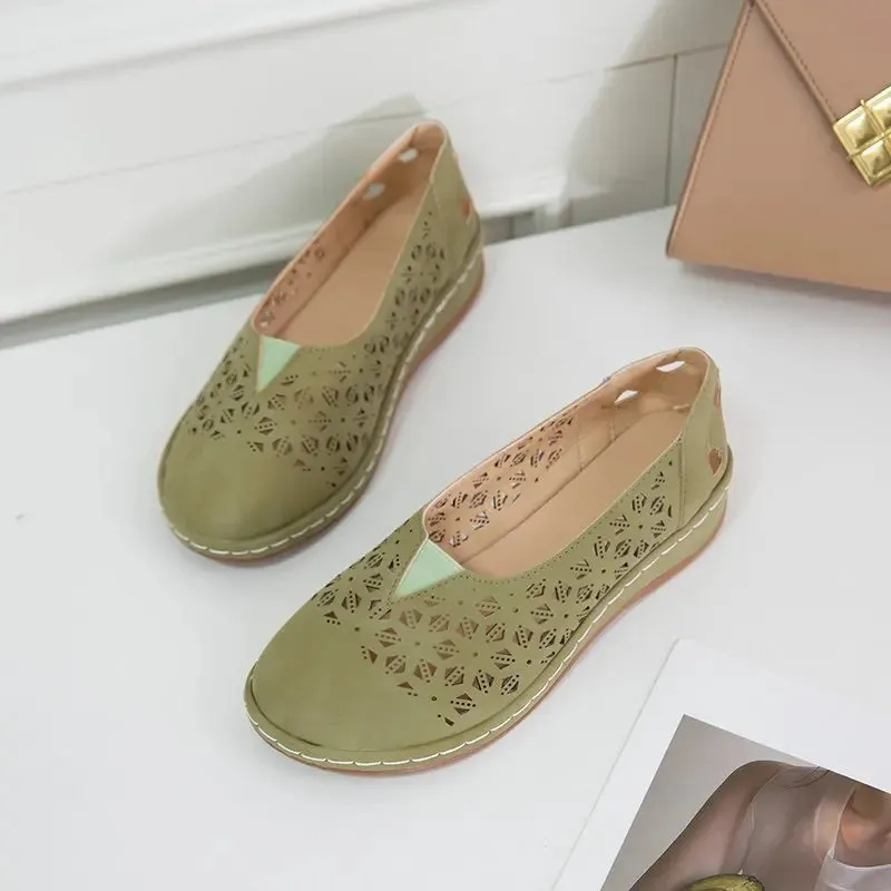 Elegant Hollow Pattern Slip-on Loafers