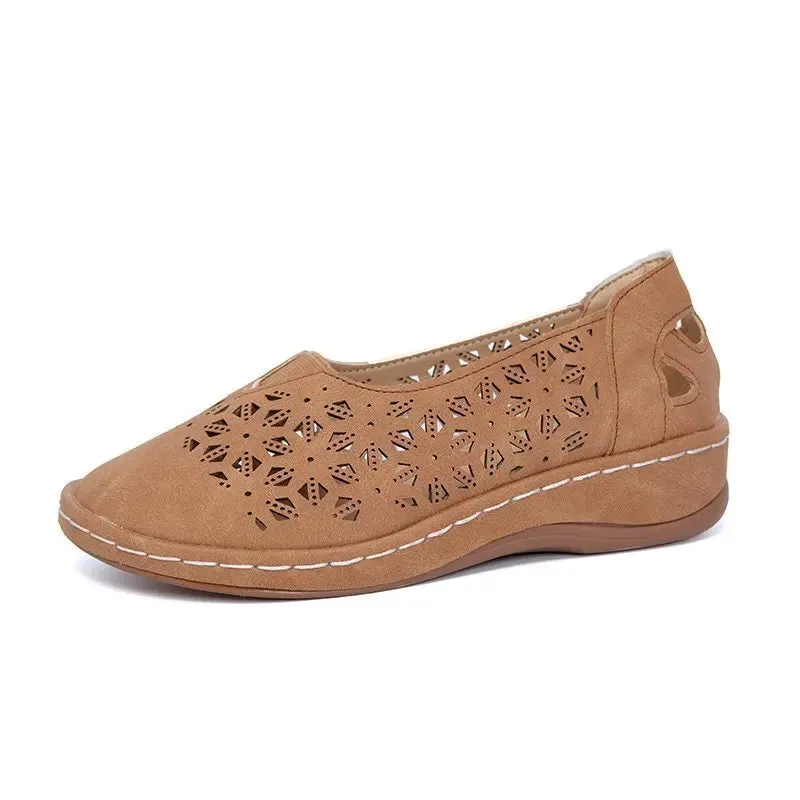 Elegant Hollow Pattern Slip-on Loafers