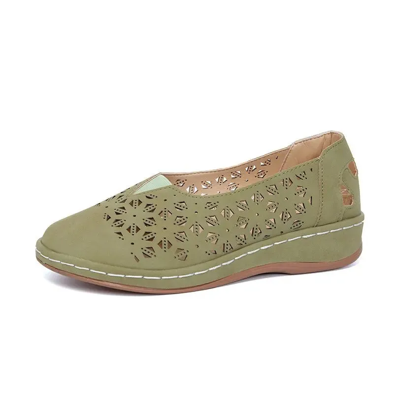 Elegant Hollow Pattern Slip-on Loafers