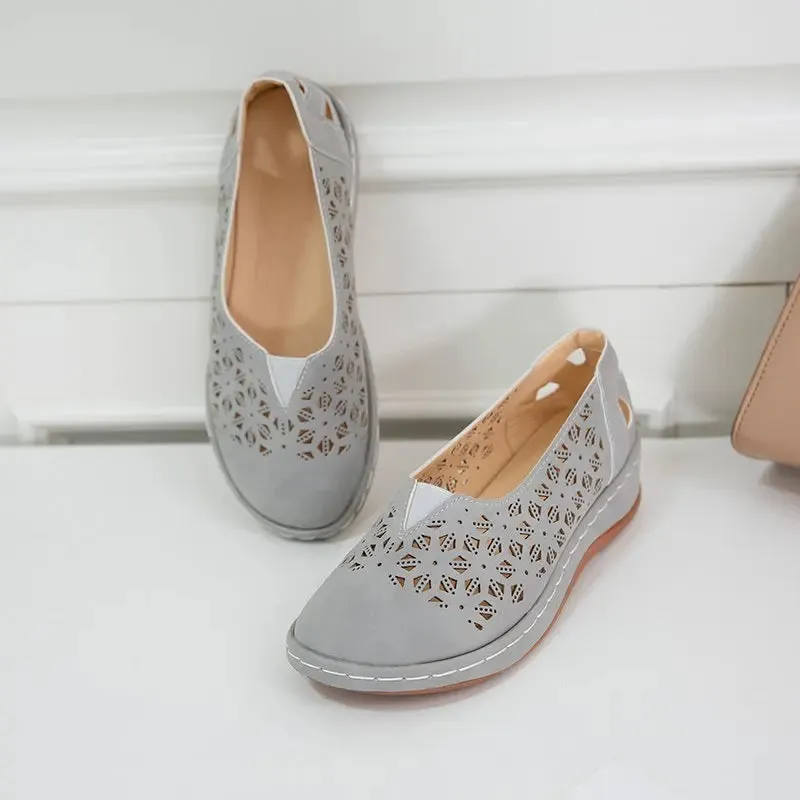 Elegant Hollow Pattern Slip-on Loafers