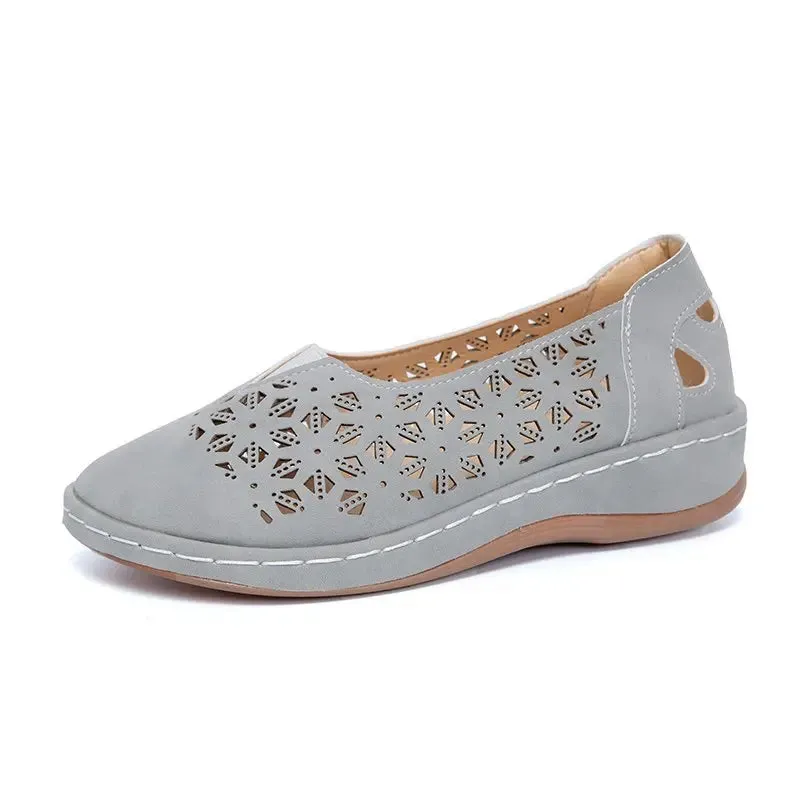 Elegant Hollow Pattern Slip-on Loafers