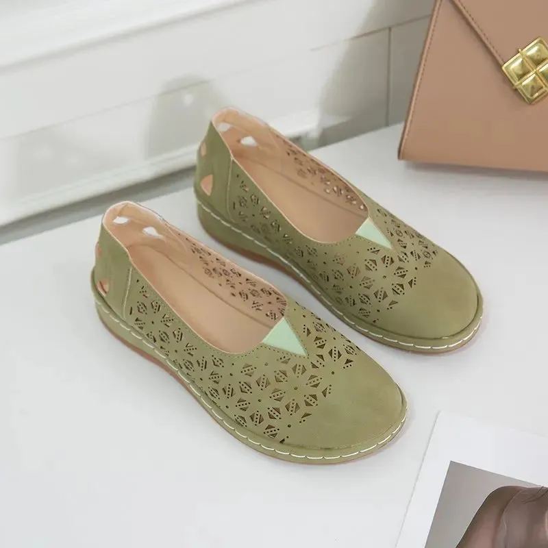 Elegant Hollow Pattern Slip-on Loafers
