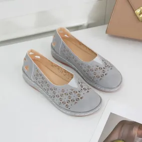 Elegant Hollow Pattern Slip-on Loafers