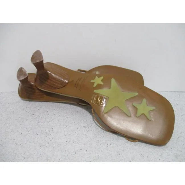 Goffredo Fantini Beige Sand Chic Tan Brushed Suede Slip On Slides Sandals Size Eu