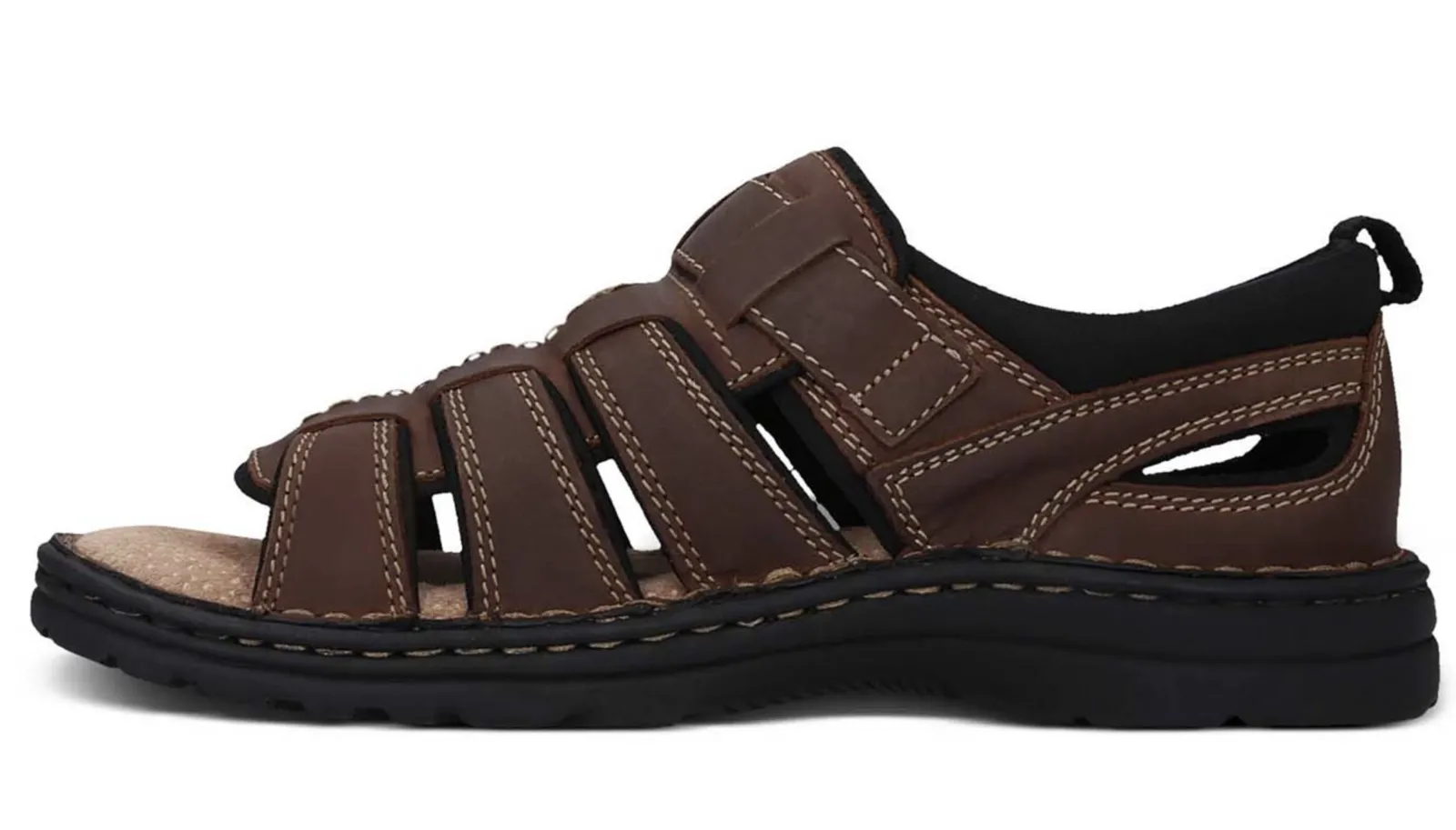 HUSH PUPPIES SPARTAN Mens Leather Wide Fit Comfort Sandals Shoes Slip On