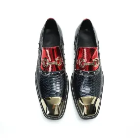 Metal Toe Slip On Animal Prints Loafers