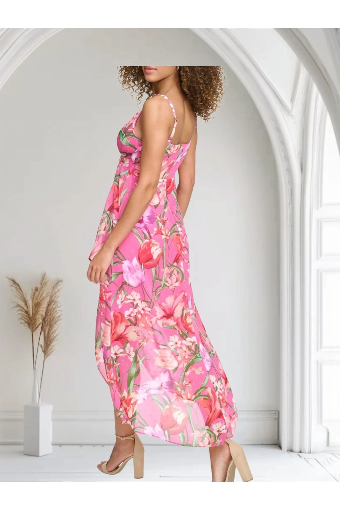 Printed Clipped Chiffon Dress
