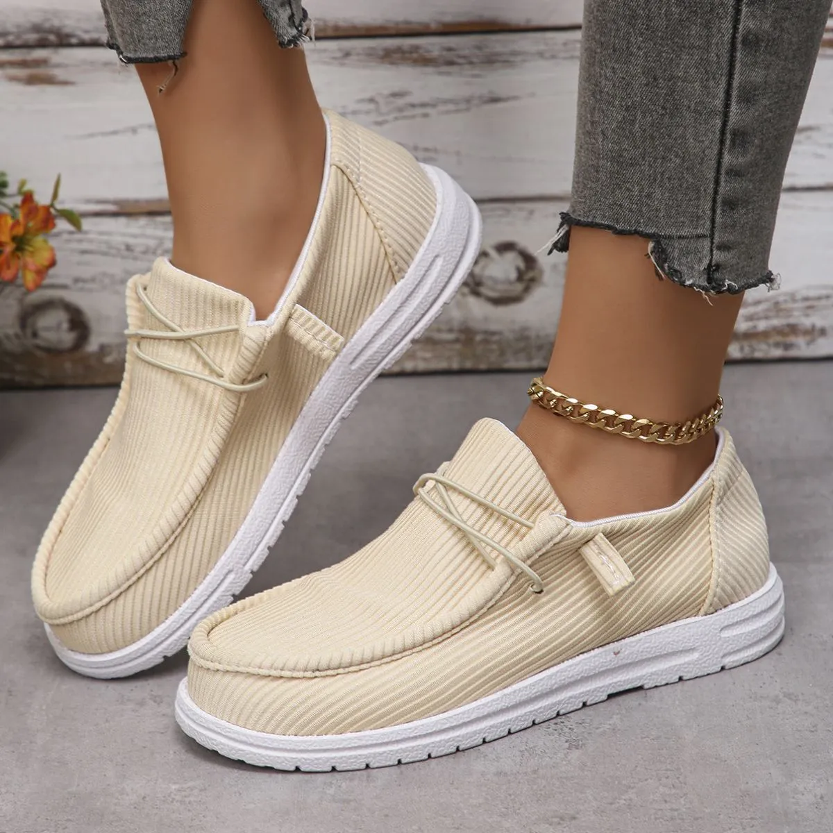Round Toe Canvas Sneakers (multiple color options)