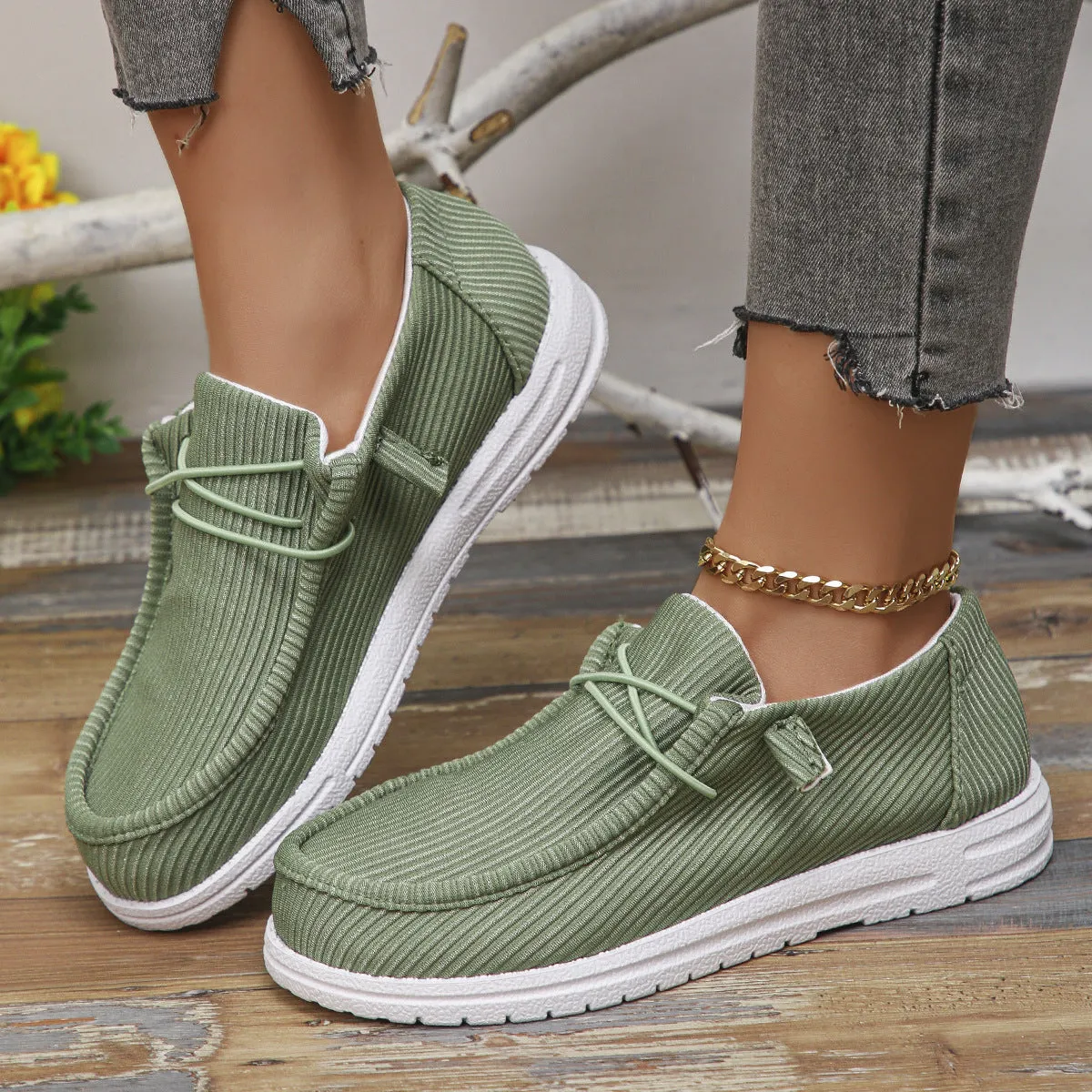 Round Toe Canvas Sneakers (multiple color options)