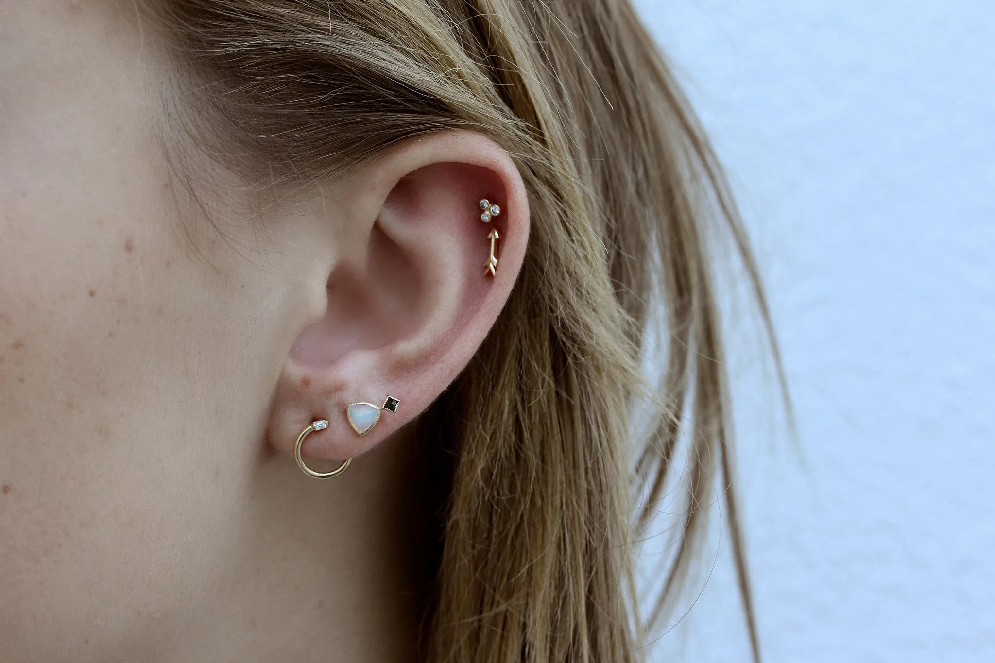 SLIP ON DIAMOND BAGUETTE STUDS