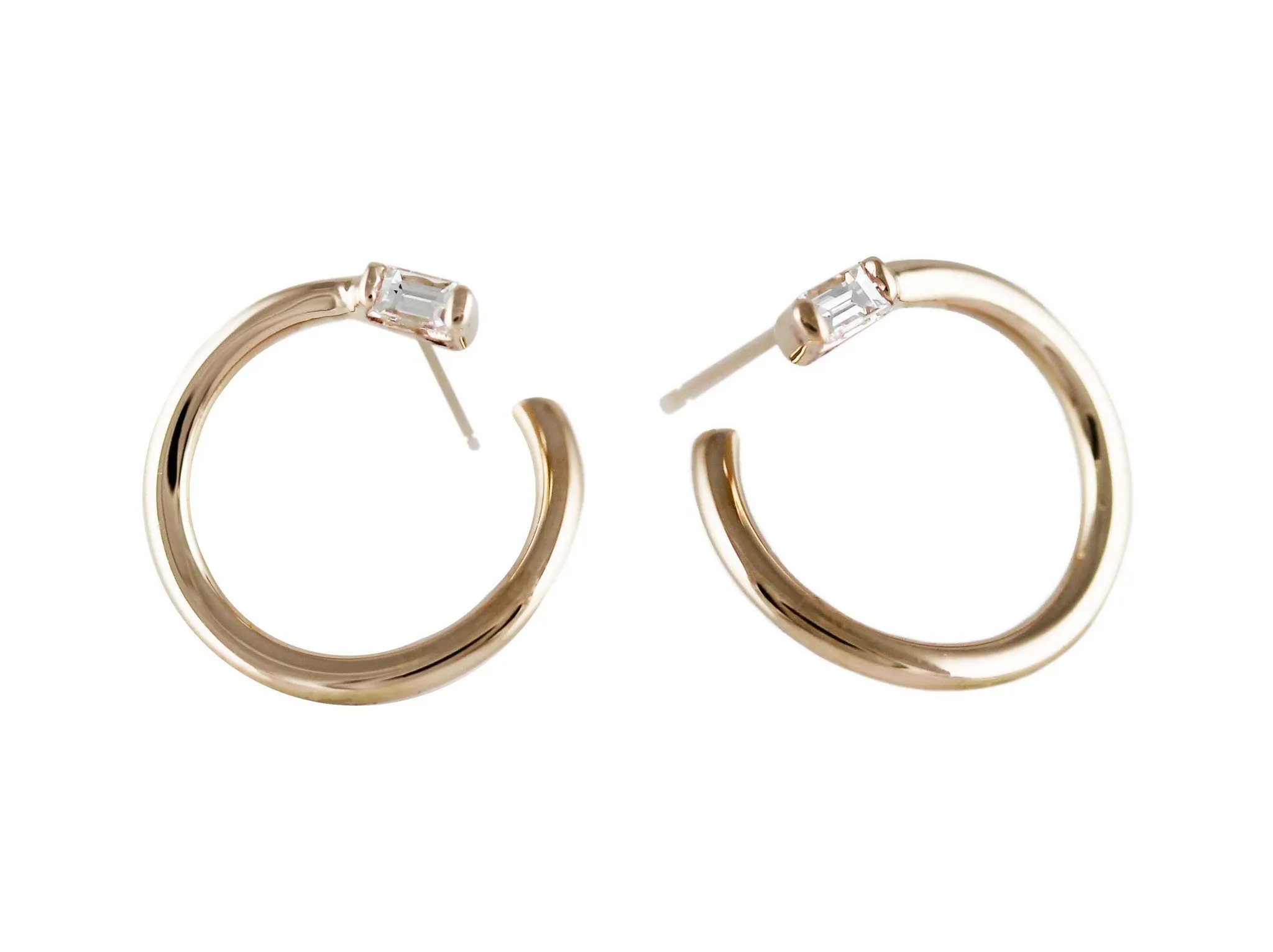 SLIP ON DIAMOND BAGUETTE STUDS