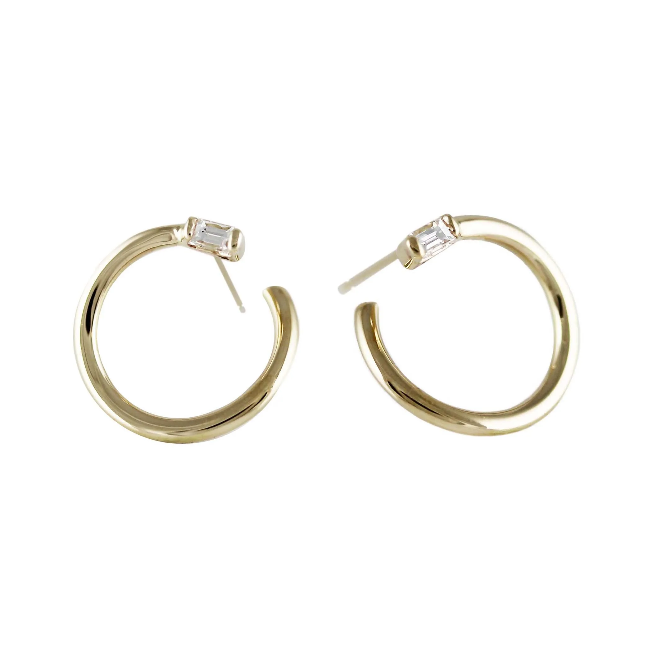 SLIP ON DIAMOND BAGUETTE STUDS