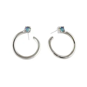 SLIP ON OPAL SILVER STUDS