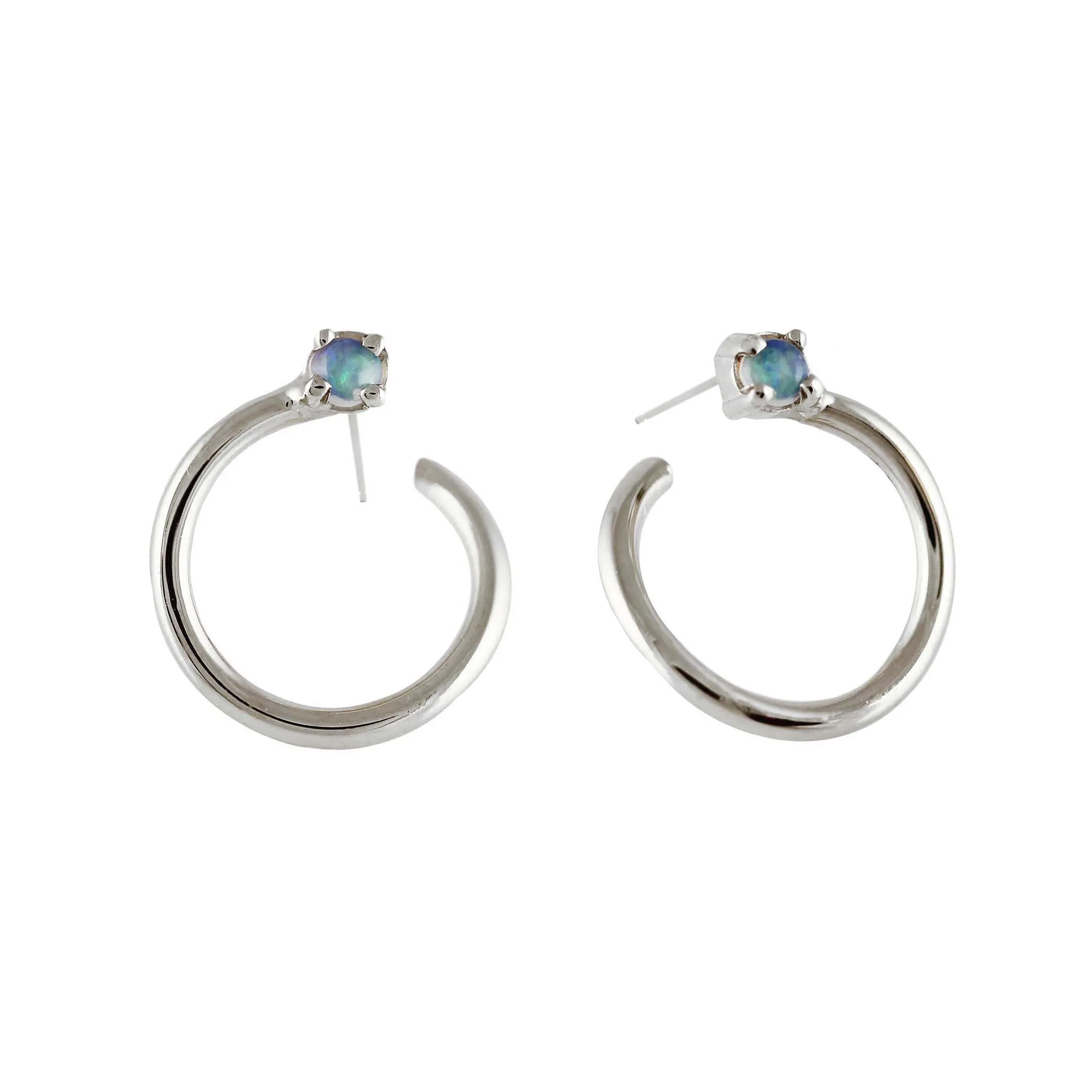 SLIP ON OPAL SILVER STUDS