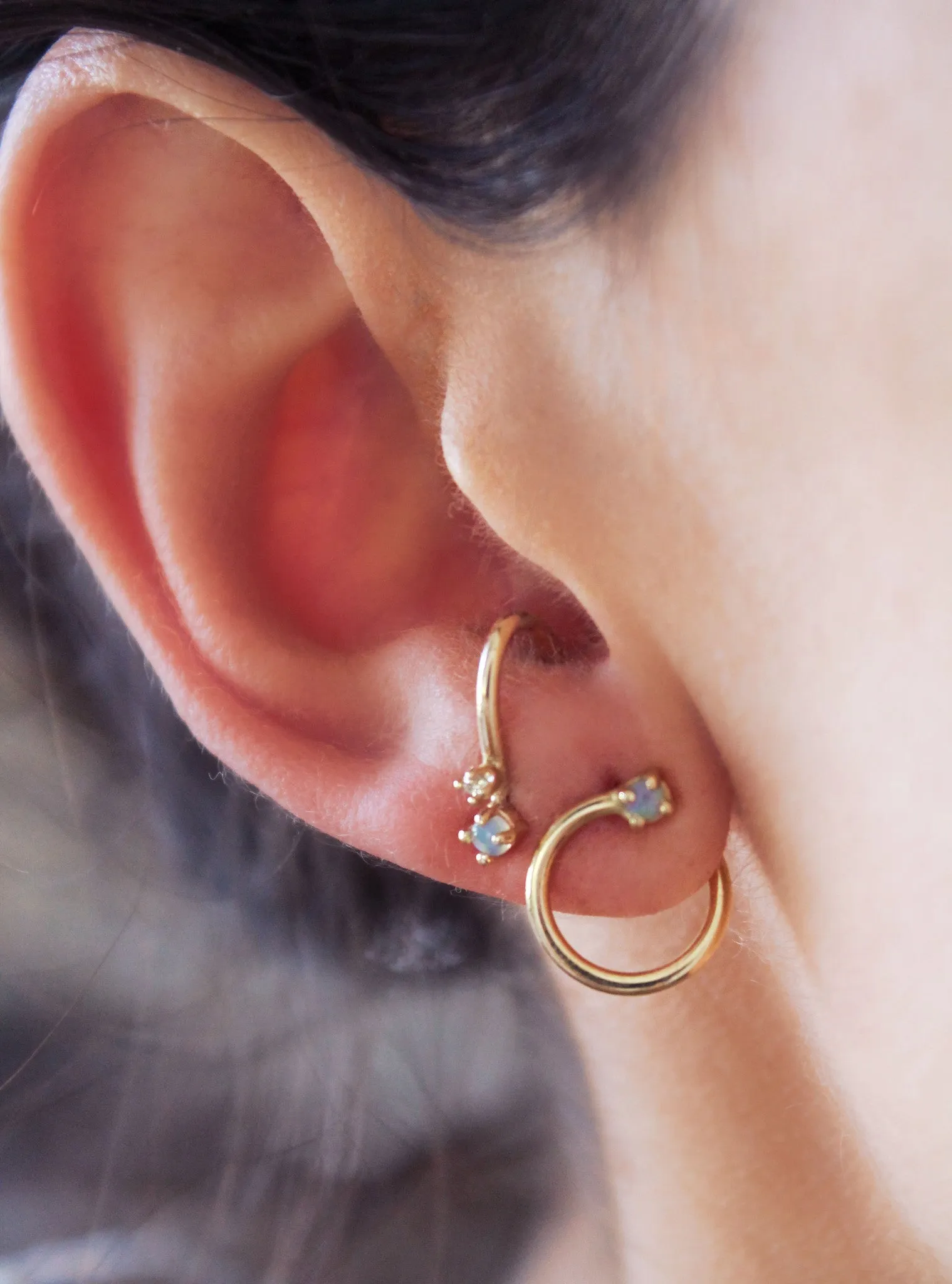 SLIP ON OPAL SILVER STUDS